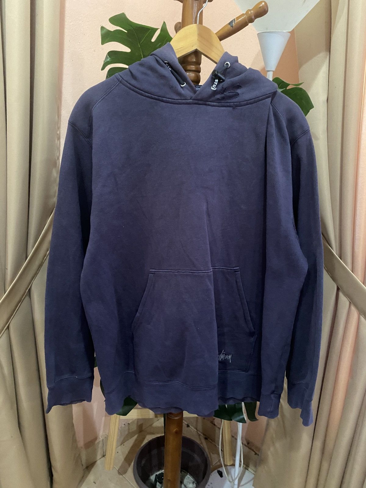 Stussy Vintage Stüssy Faded Black Hoodie with Front Logo | Grailed