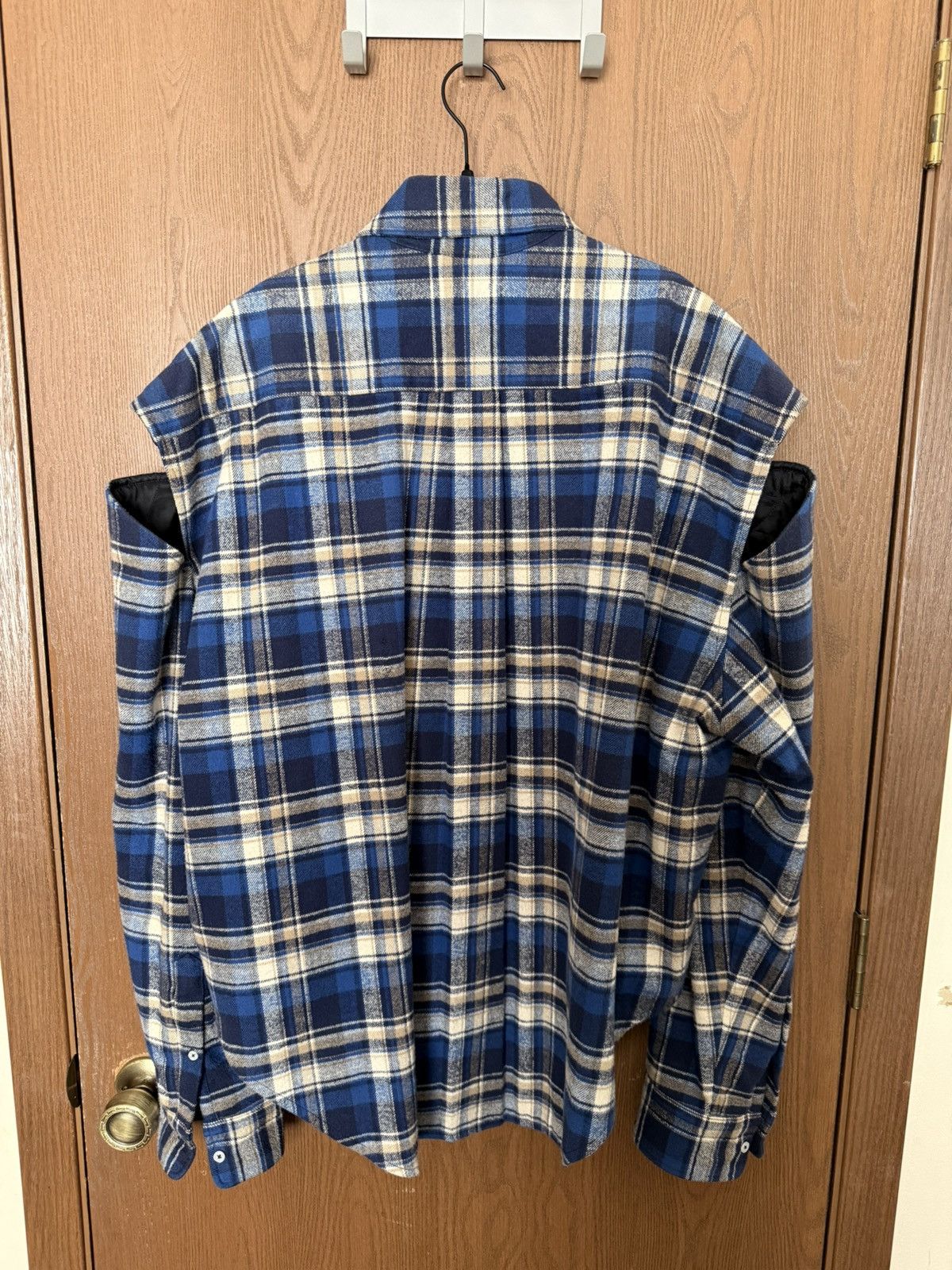Vetements FW17 Football Shouldered Checked Flannel Shirt In Blue Size XS / US 0-2 / IT 36-38 - 4 Thumbnail