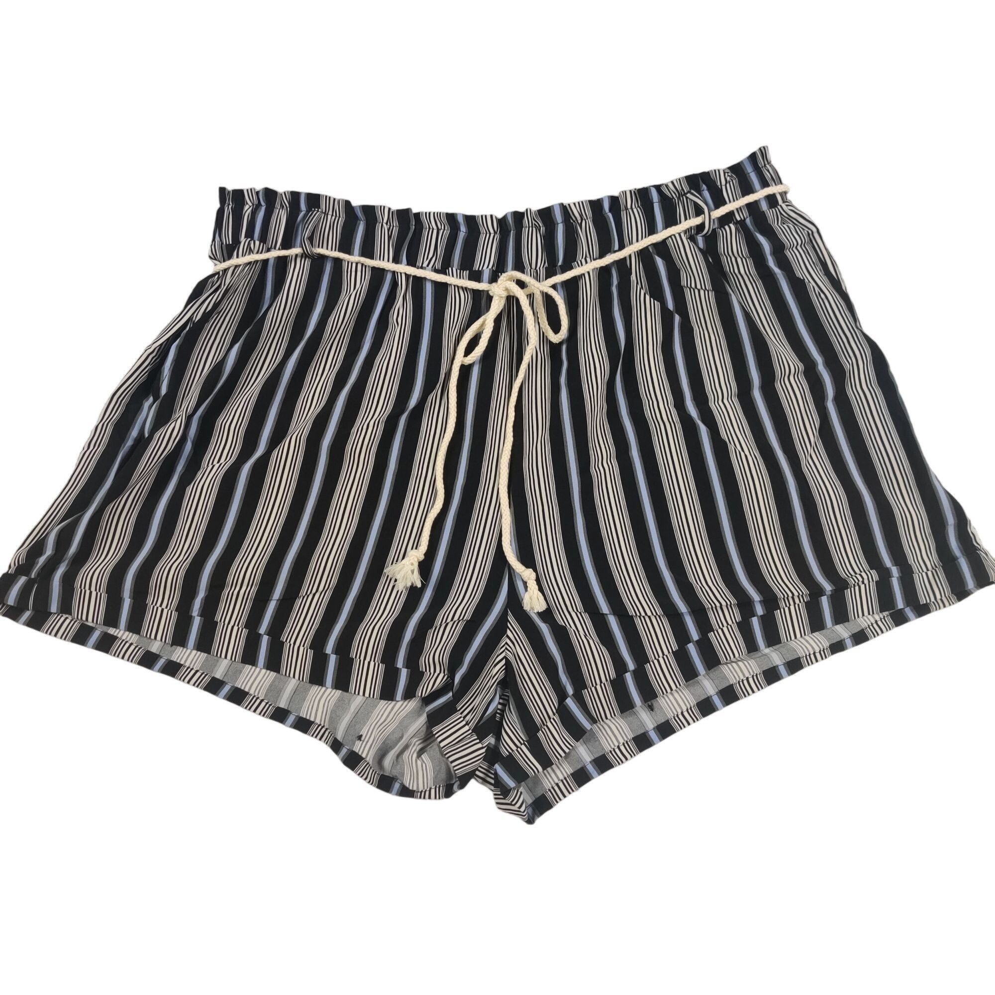 Shein SHEIN Plus size womens high rise paper bag shorts rope blue Size 38" / US 16 / IT 52 - 1 Thumbnail