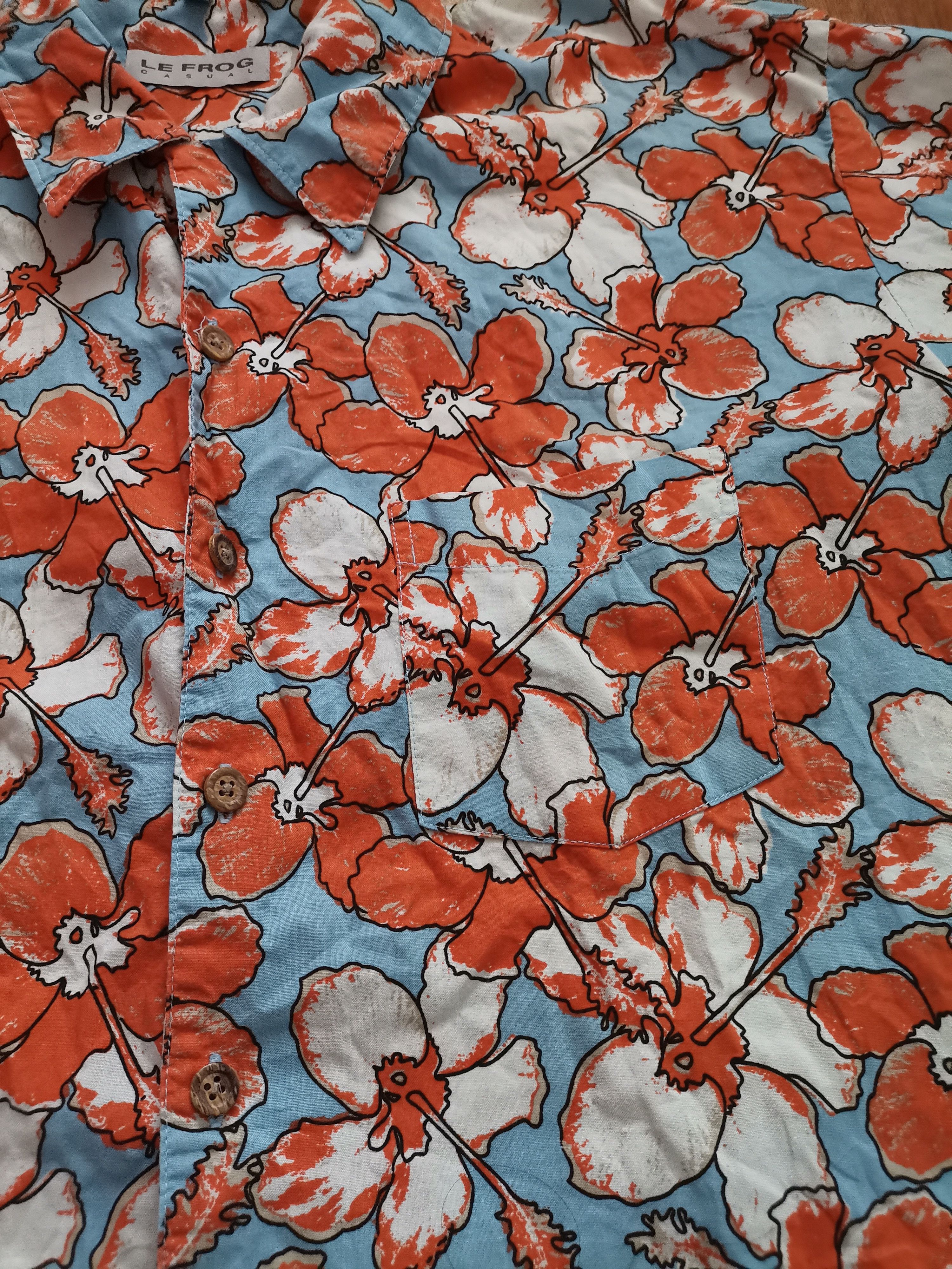Vintage Vintage Le Frog Floral Shirt Size US M / EU 48-50 / 2 - 2 Thumbnail