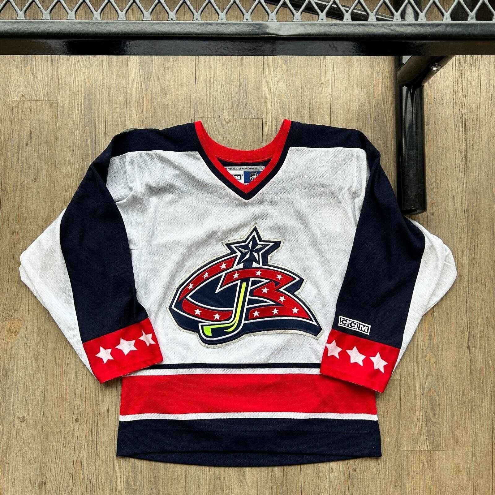 VINTAGE 90s NHL Columbus Blue Jackets CCM Jersey sz S