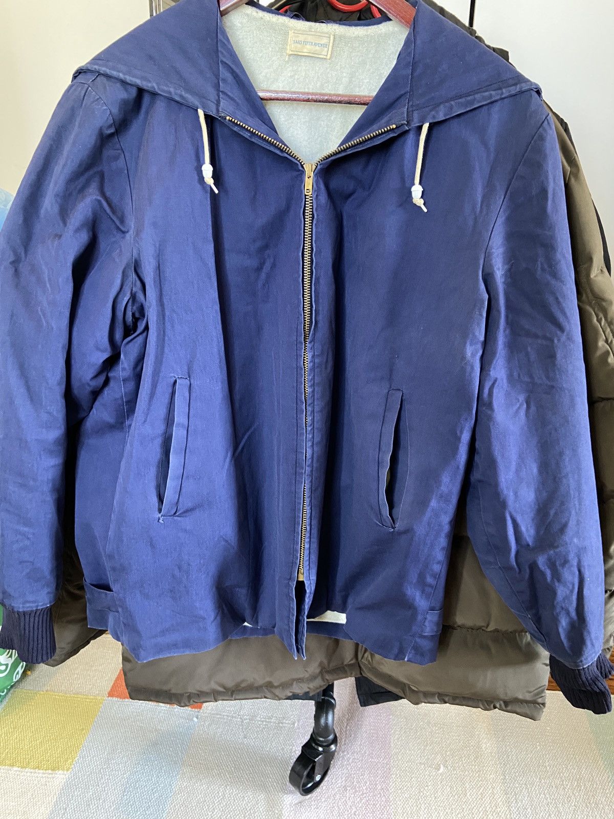 Saks Fifth Avenue Mens vintage Fall Jacket Large 1950s? Blue “Workwear style” Size US L / EU 52-54 / 3 - 1 Thumbnail