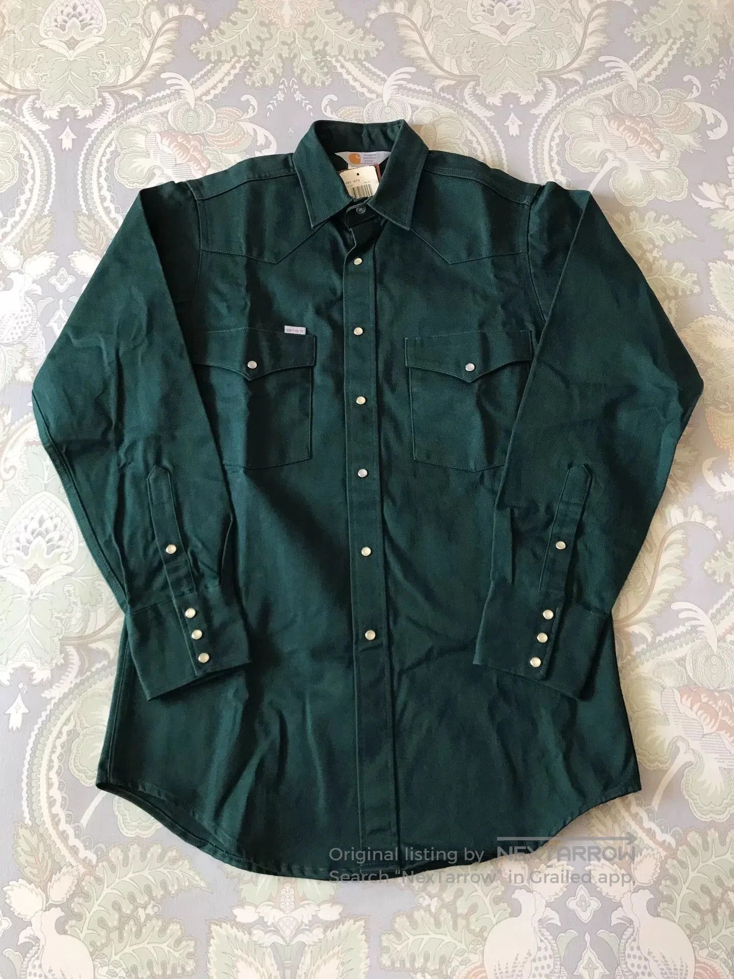 Carhartt Carhartt S01 HTG Hunter Green Western Shirt. Size US M / EU 48-50 / 2 - 1 Thumbnail
