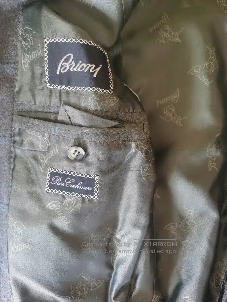 Brioni Brioni Thick Winter Pure Cashmere Windowpane Pattern Suit Size US L / EU 52-54 / 3 - 5 Thumbnail