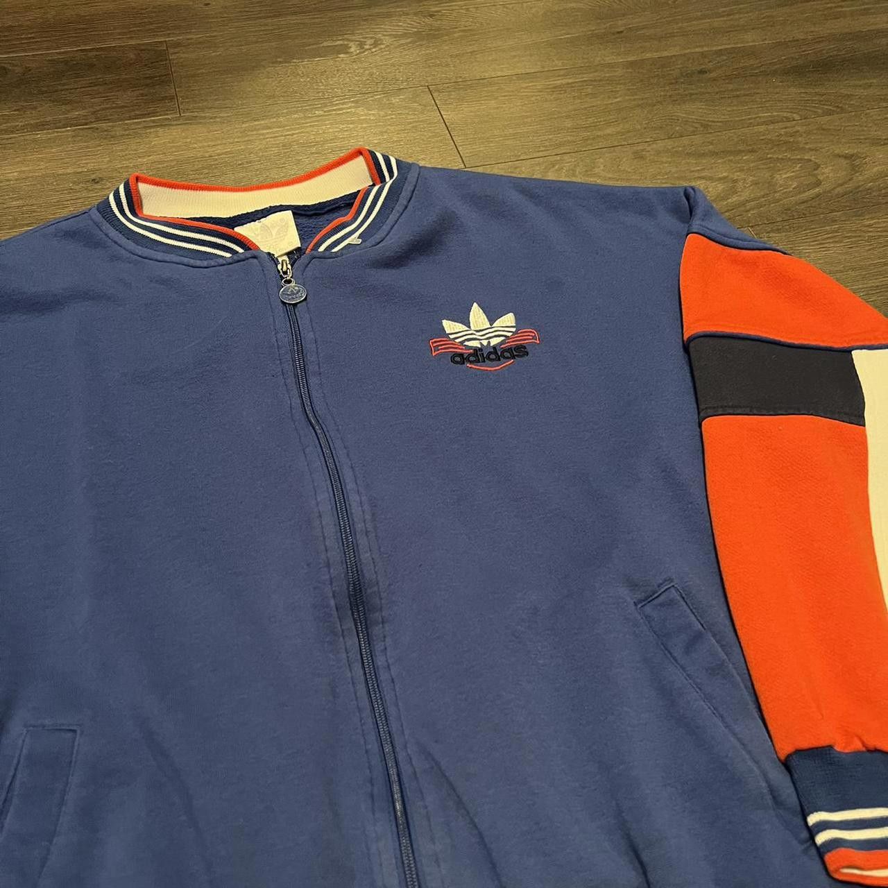 Adidas Vintage Grey Tag Embroidered Adidas Zip up Hoodie 80s Large Size US L / EU 52-54 / 3 - 2 Thumbnail