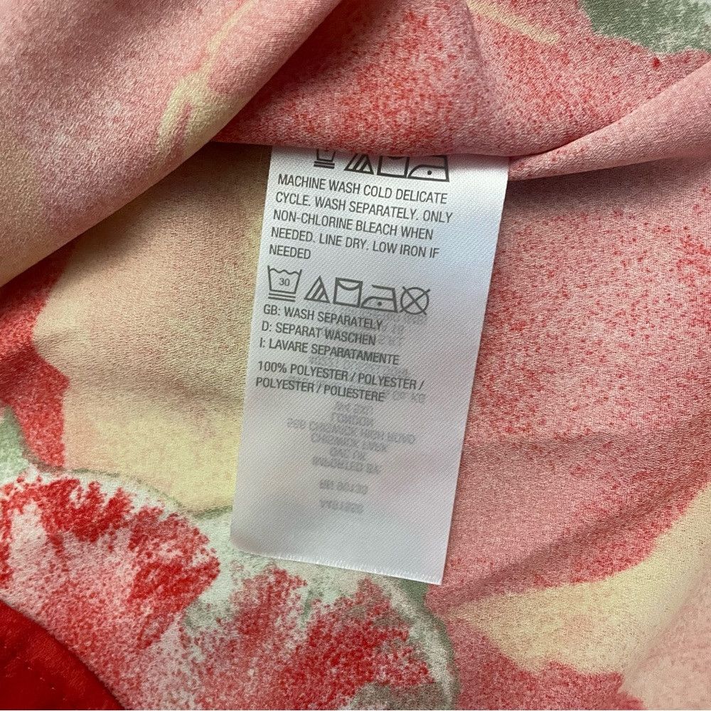 Other New Belle by Kim Gravel Printed V-Neck Lace-Up Red Poncho S Size XXL / US 16-18 / IT 52-54 - 7 Thumbnail