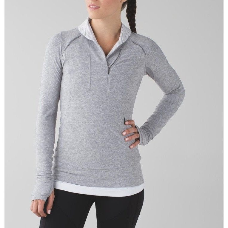 Lululemon Lululemon Think Fast Pullover 8 Sweatshirt Heathered Slate G Size M / US 6-8 / IT 42-44 - 1 Thumbnail