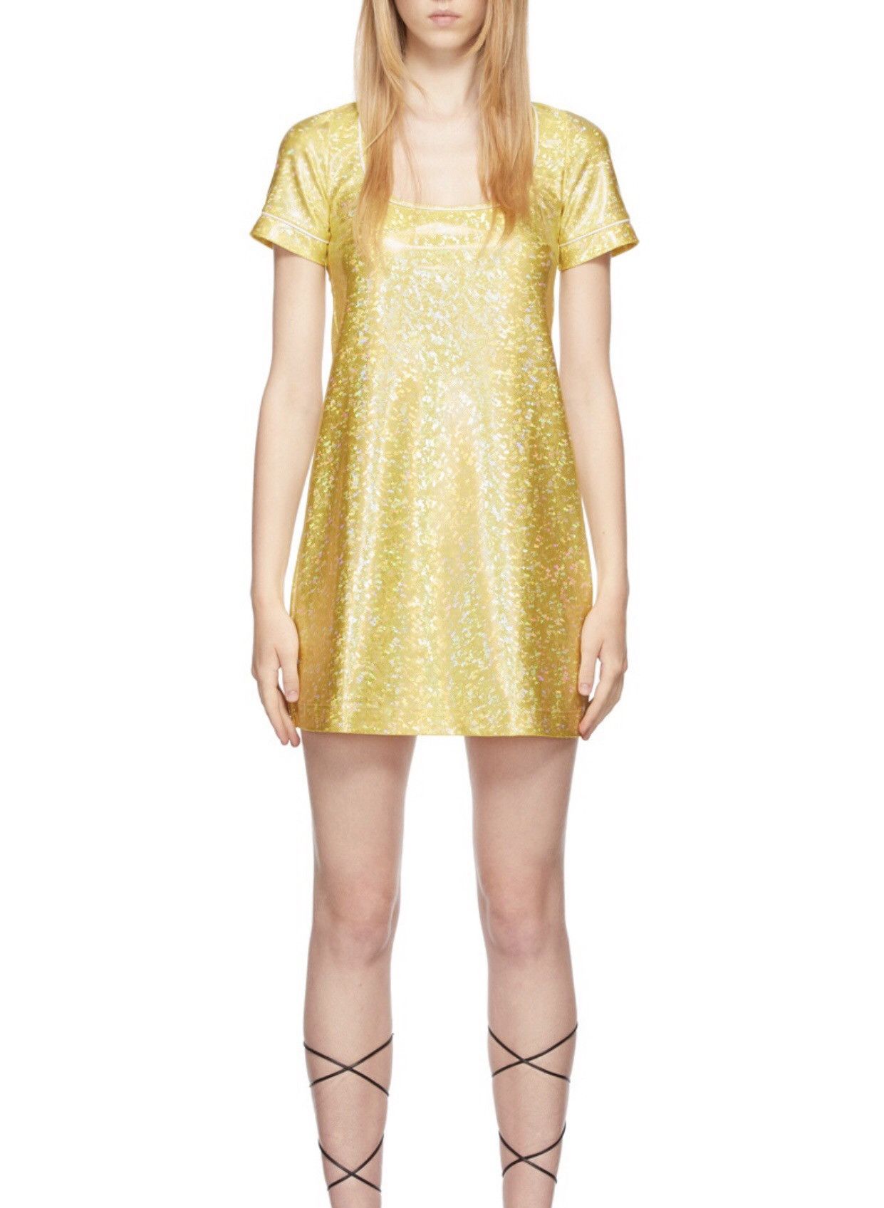 Saks Potts Saks Potts Yellow Citrus Shimmer Vision Dress Size 2/ S Size S / US 4 / IT 40 - 1 Thumbnail
