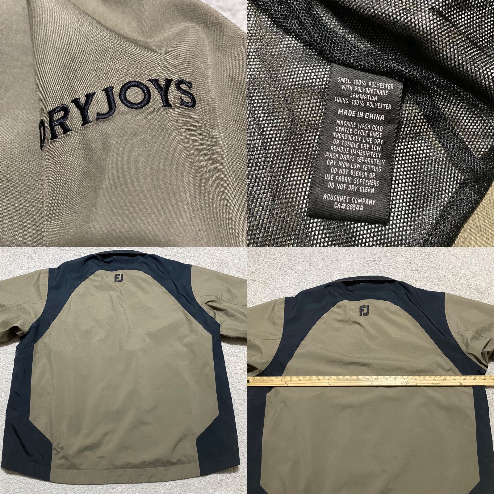 Footjoy FootJoy Dryjoy Mens Large Jacket Brown Full Zip Windbreaker Rain L/S Sports Logo Casual Outerwear Size US L / EU 52-54 / 3 - 8 Thumbnail