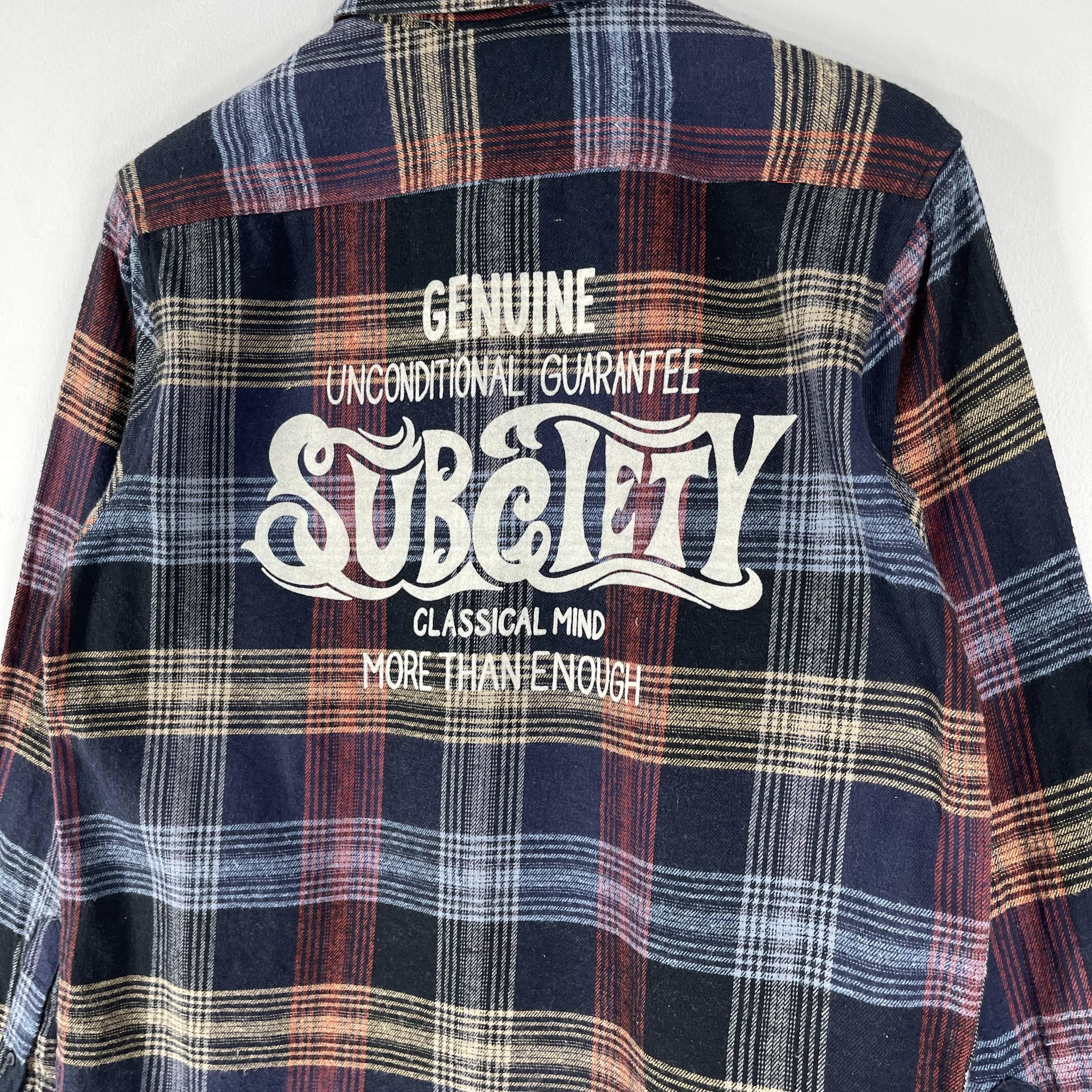 Japanese Brand Vintage Subciety Japan Checkered Tartan Minimalist Flannel Size US M / EU 48-50 / 2 - 3 Thumbnail