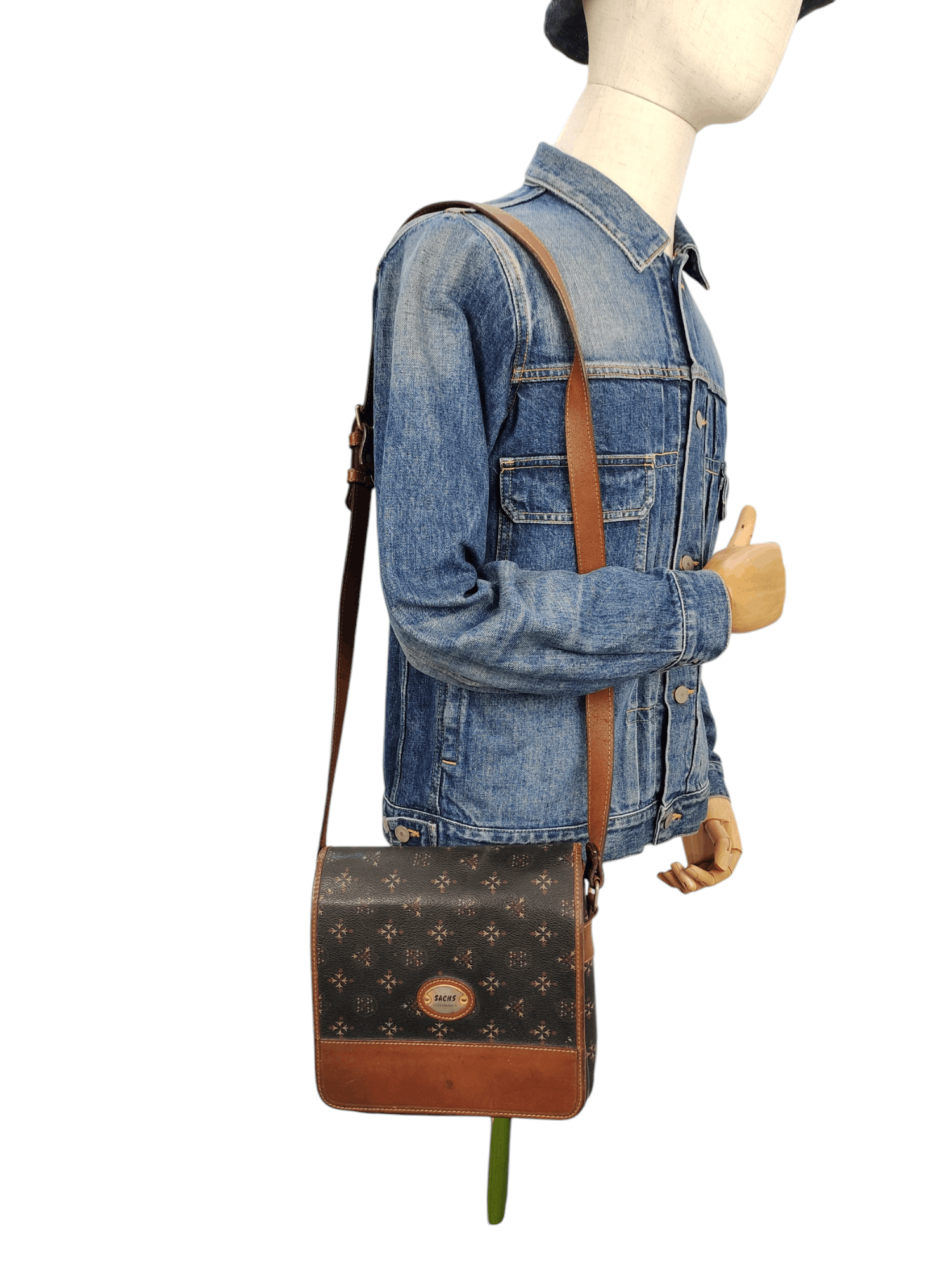 Leather Vintage Sachs Lederwaren Japan Patina Leather Crossbody Bag Size ONE SIZE - 3 Thumbnail
