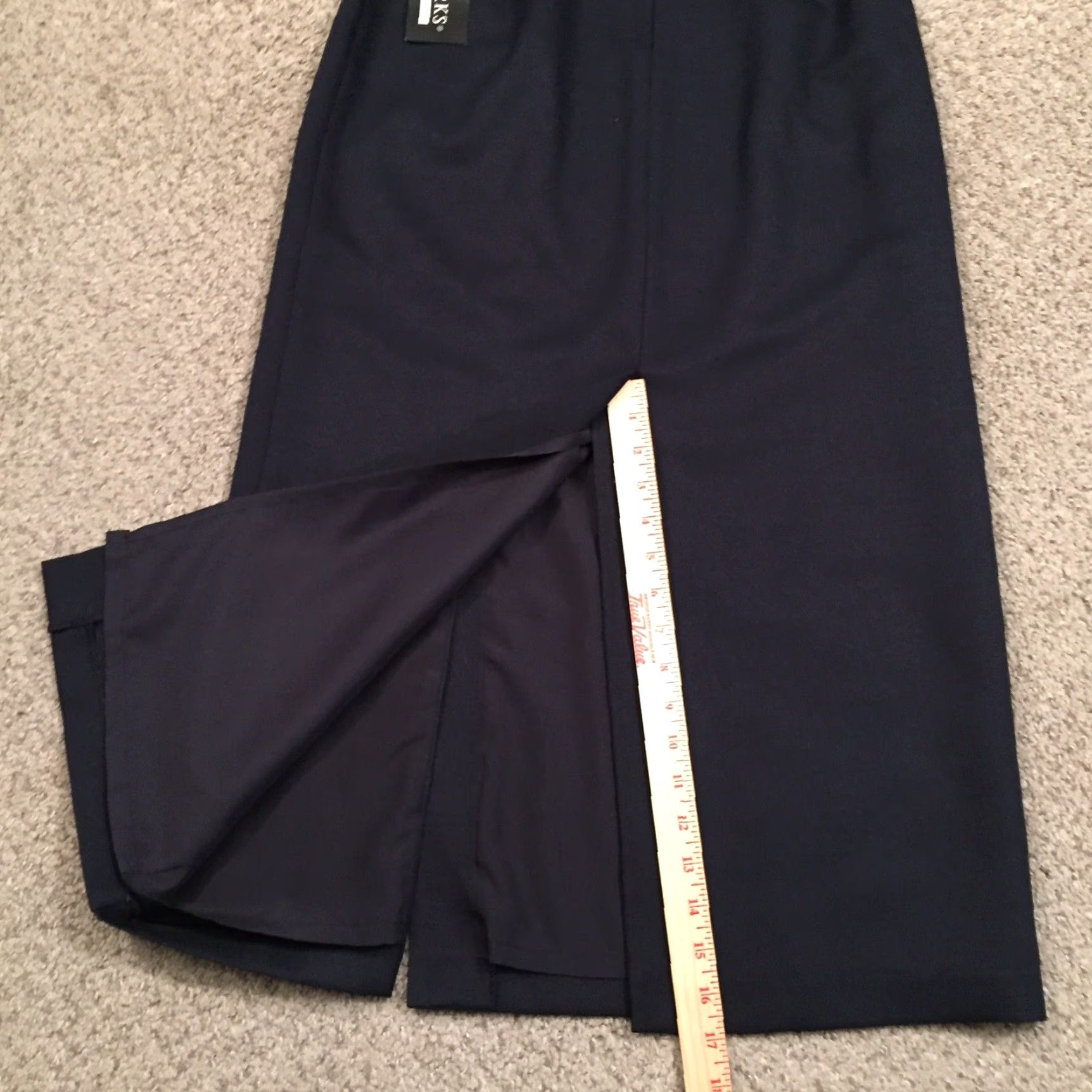 Vintage Soft Works Skirt Maxi Womens Long Blue Herringbone Size 10 Elastic Waist Slit Updated 2024 New Size 32" / US 10 / IT 46 - 5 Thumbnail