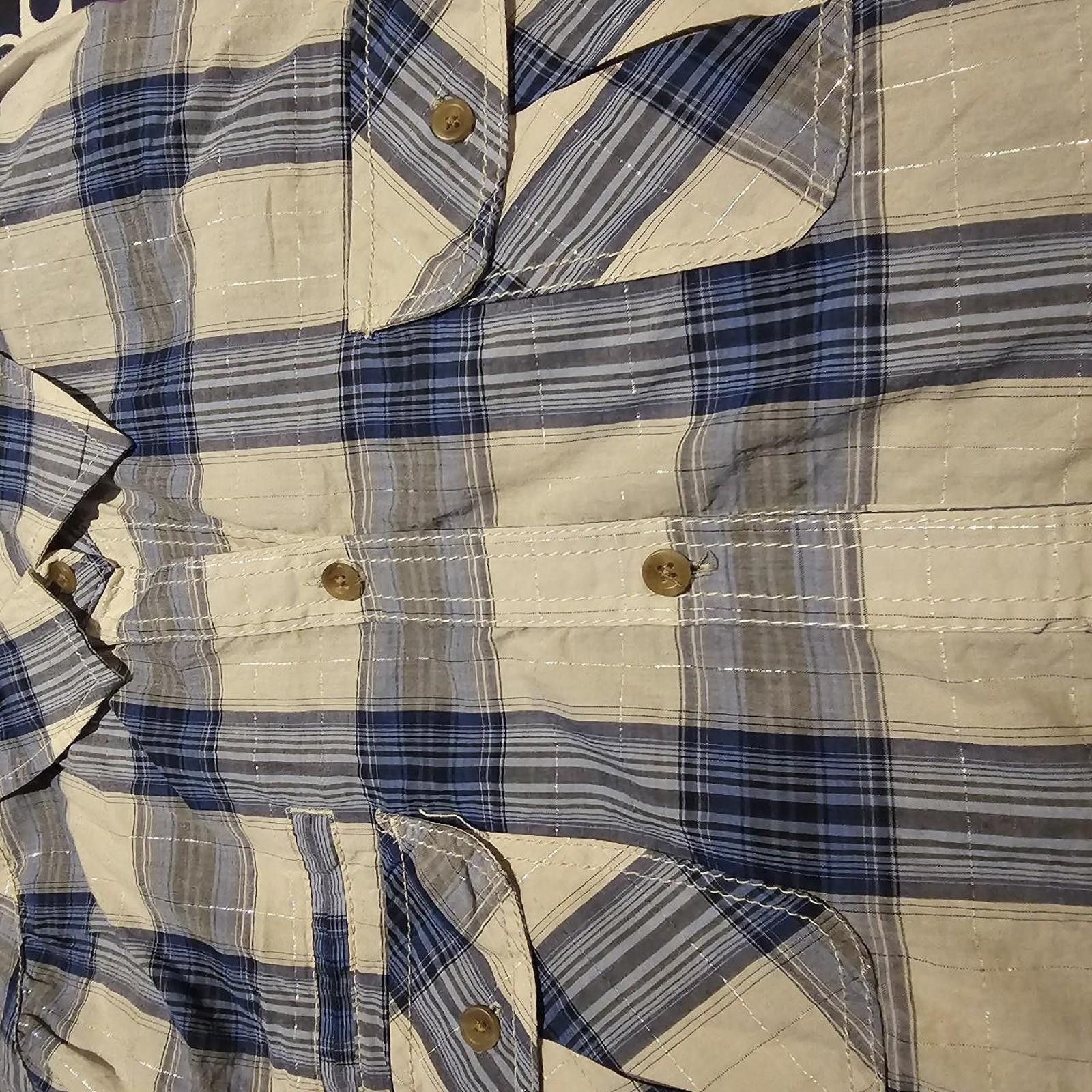 Express Express Women's White and Blue Plaid Shirt Size L / US 10 / IT 46 - 8 Thumbnail