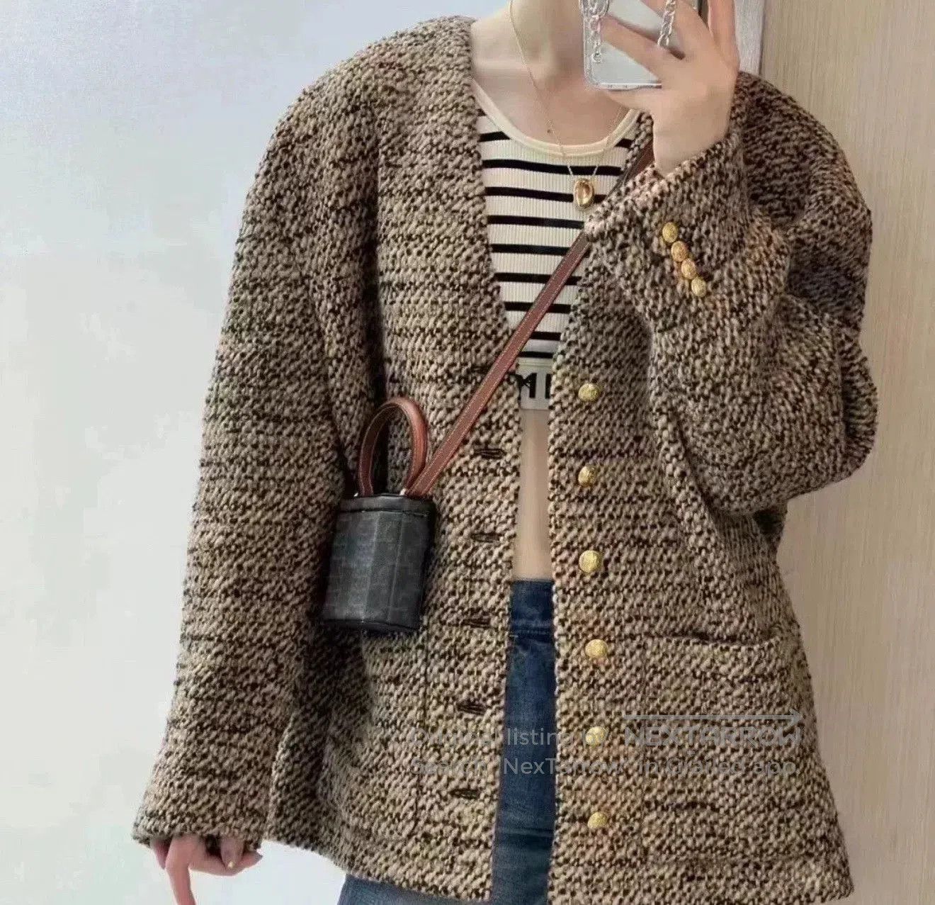 Celine Celine Brown Gold Buckle Long Women's Coat. Size S / US 4 / IT 40 - 7 Thumbnail