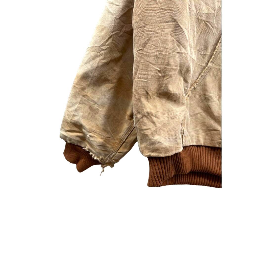 Carhartt × Vintage 90's Carhartt Quilt Lined Light Brown Hooded Workwear Jacket Size US XL / EU 56 / 4 - 6 Thumbnail