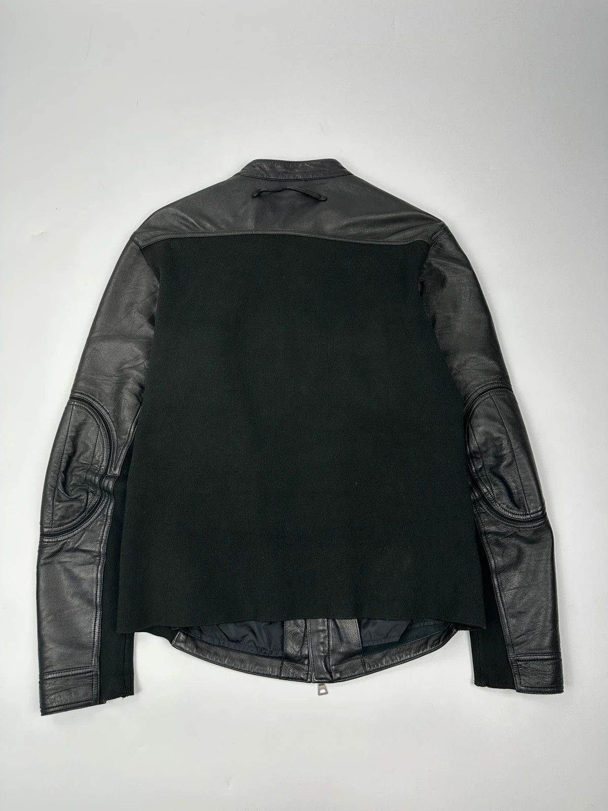 Prada Prada Sport FW2002 Black Leather & Cotton Motor Panel Jacket Size US M / EU 48-50 / 2 - 5 Thumbnail