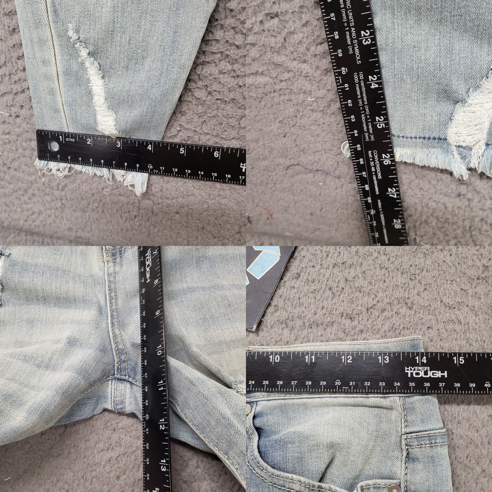 Vintage INDIGO REIN Jeans Women's 7/27 Distressed High Rise Crop Blue Wash Slim 5-Pocket 27x7 Denim Size 28" / US 6 / IT 42 - 8 Thumbnail