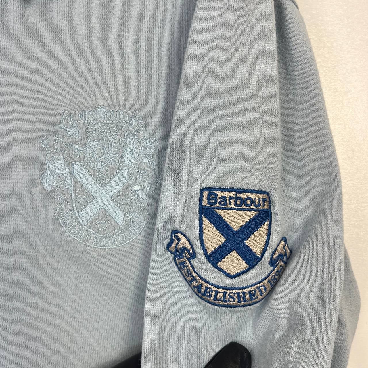 Barbour Barbour Long Sleeve Polo Shirt Womens Light Blue Rugby Sz 44 Size US XL / EU 56 / 4 - 3 Thumbnail
