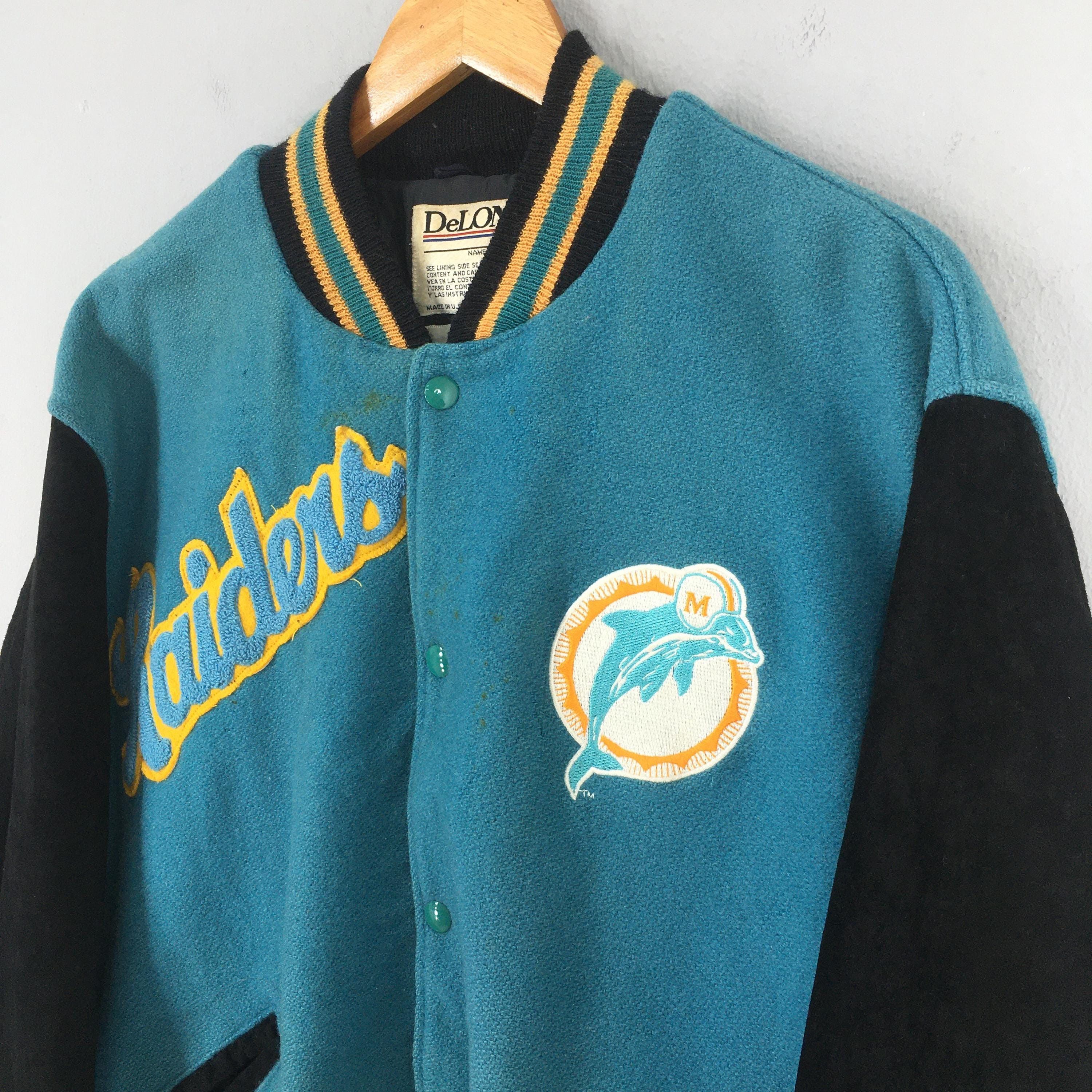 NFL Vintage 90s Miami Dolphins NFL Varsity Jacket XLarge Size US XL / EU 56 / 4 - 3 Thumbnail