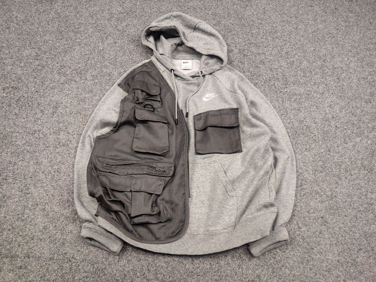 Nike Vintage Nike Custom Cargo Pocket Vest Oversized Hoodie Y2K Size US S / EU 44-46 / 1 - 2 Thumbnail