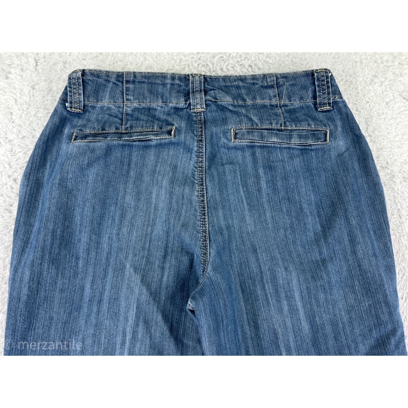 Vintage Passports Jeans Womens 6 Blue Denim Flared Mid Rise 29in Inseam 5-Pocket Cotton Blend Jeans Size 28" / US 6 / IT 42 - 3 Thumbnail