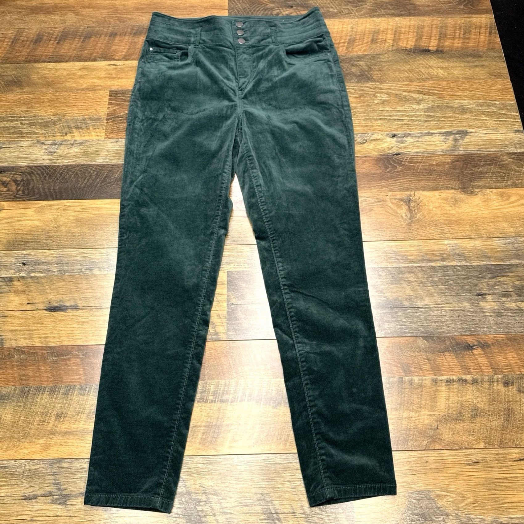 Ann Taylor Ann Taylor Pants Womens 10 Green Velvet High Rise Stretch Size 32" / US 10 / IT 46 - 2 Thumbnail
