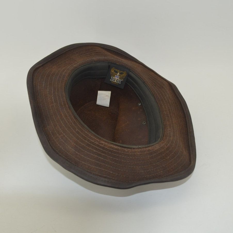 Vintage Henschel Hat Co. USA Dark Brown Oiled Leather Size M Cowboy Size ONE SIZE - 14 Thumbnail