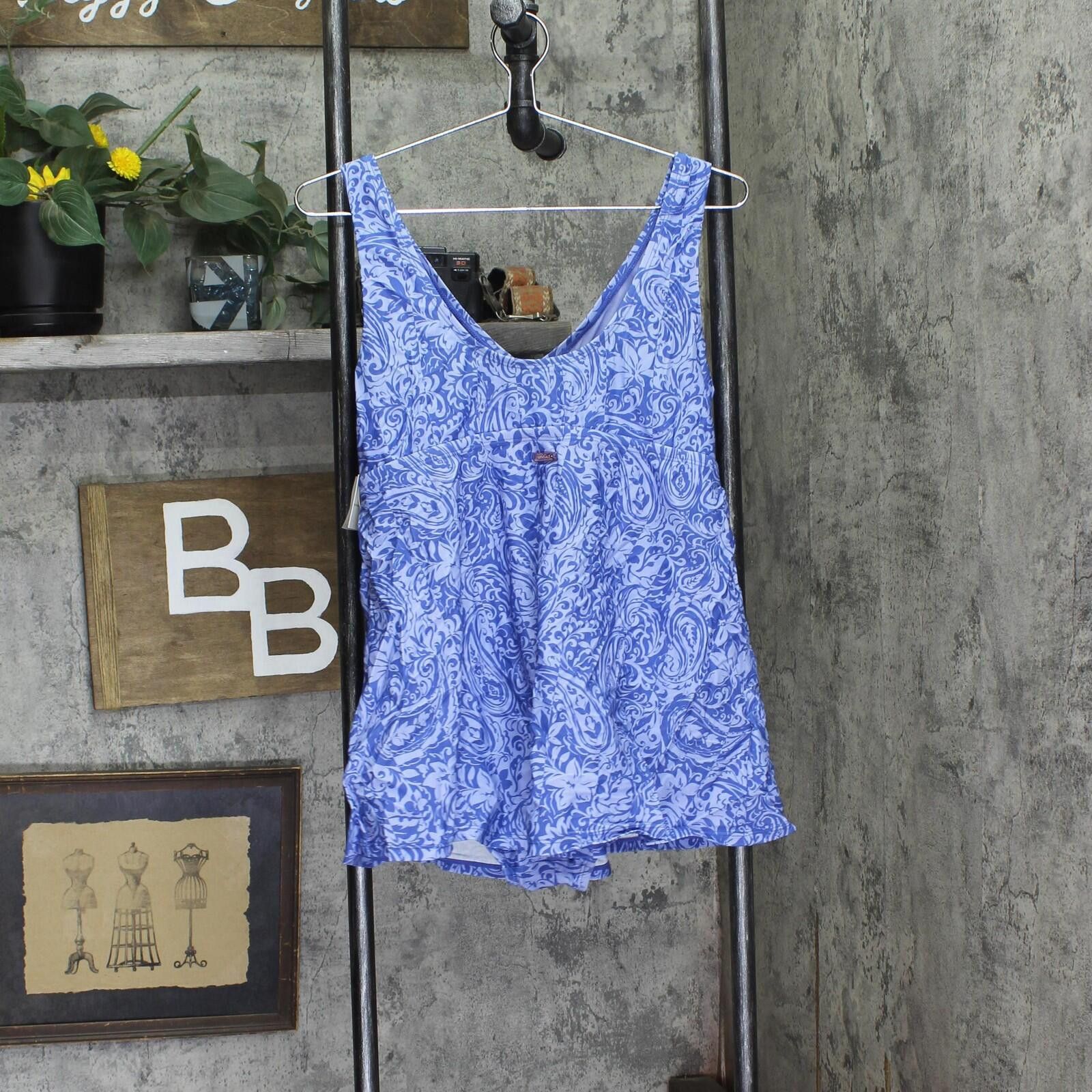 Other Nwt Raisins Plus Printed Swimdress One Piece Slate Blue 14w Size ONE SIZE - 2 Thumbnail