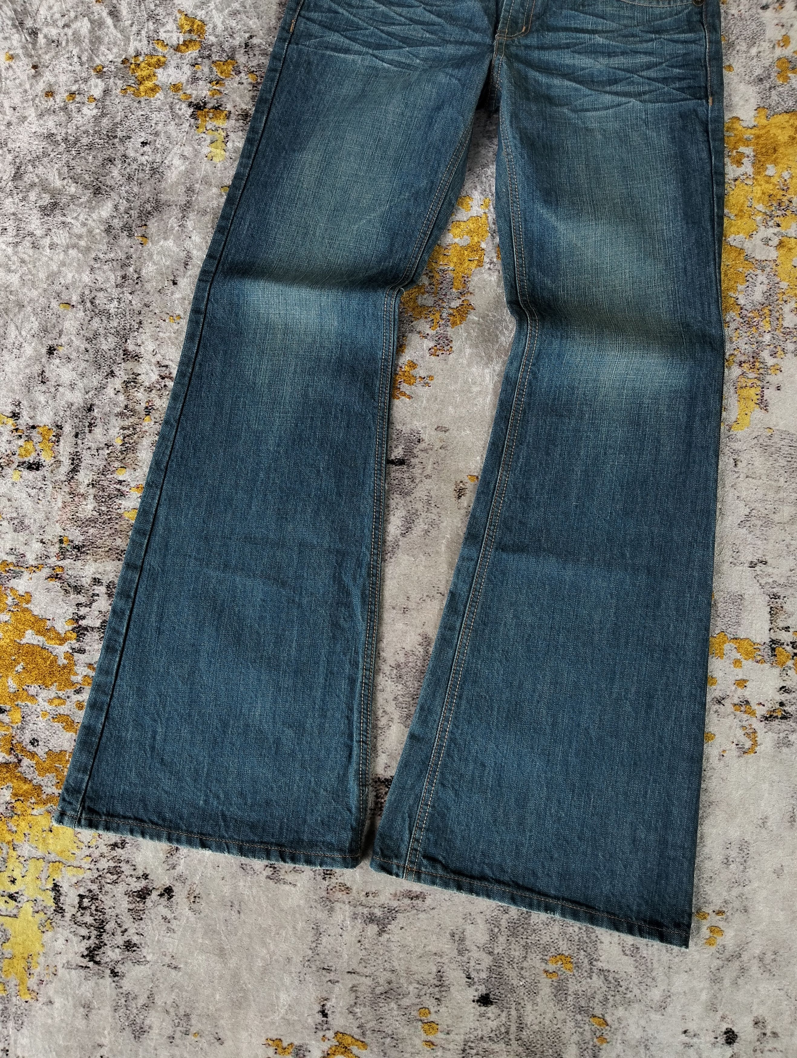 Tornado Mart Y2K Interflow Whiskers Flared Bell Bottom Low Rise Jeans Size US 28 / EU 44 - 4 Thumbnail