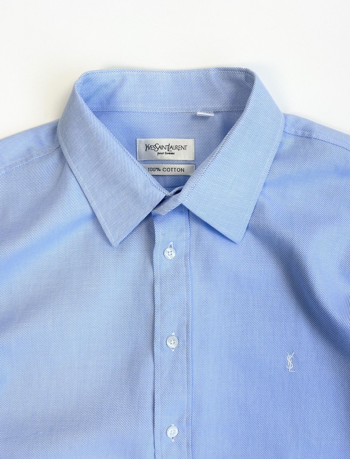 Yves Saint Laurent Yves Saint Laurent Blue Striped Button-Up Shirt Vintage XXL Size US XXL / EU 58 / 5 - 13 Thumbnail