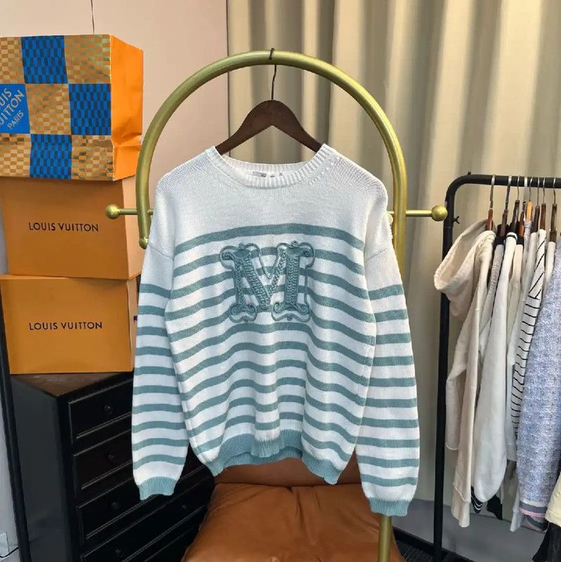 Max Mara MaxMara Striped Women's Sweater in White 0089 Size L / US 10 / IT 46 - 1 Thumbnail