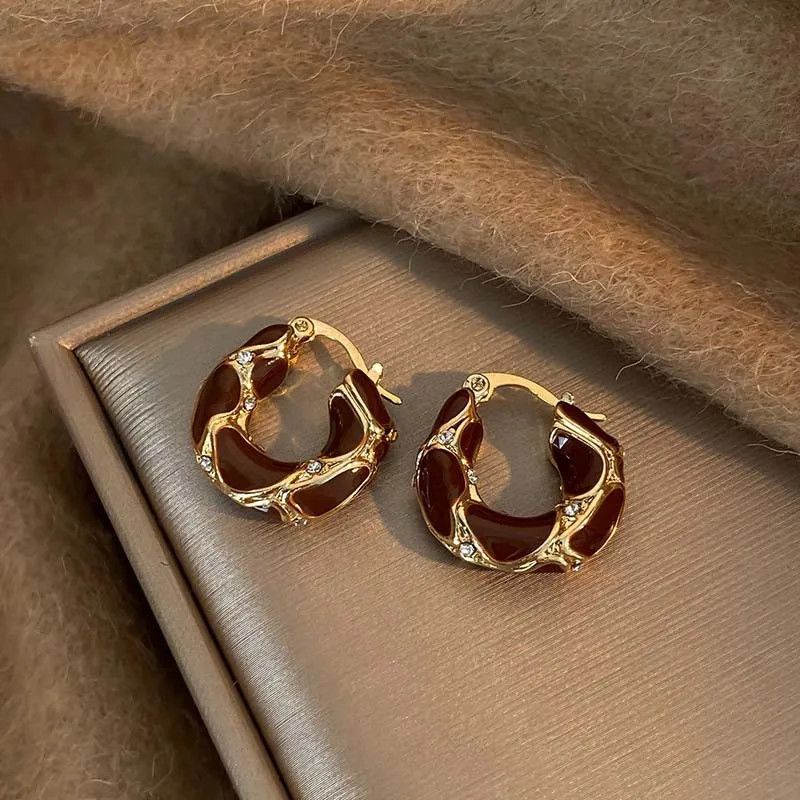 Other Vintage Dripping Oil U-shaped Earring Size ONE SIZE - 2 Thumbnail