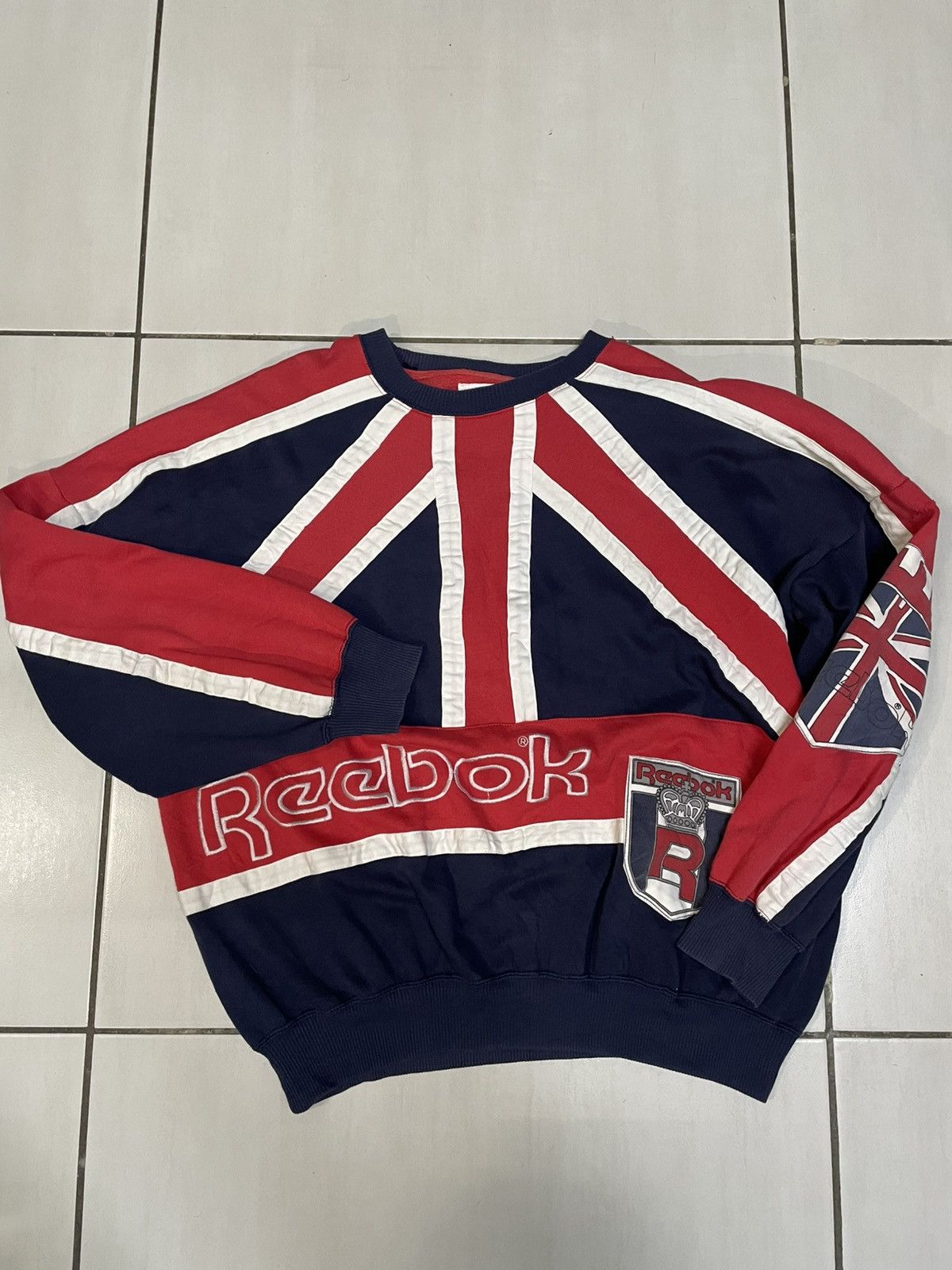 Reebok × Vintage Vintage Reebok sweater British flag rare 70’s read Size US M / EU 48-50 / 2 - 1 Thumbnail