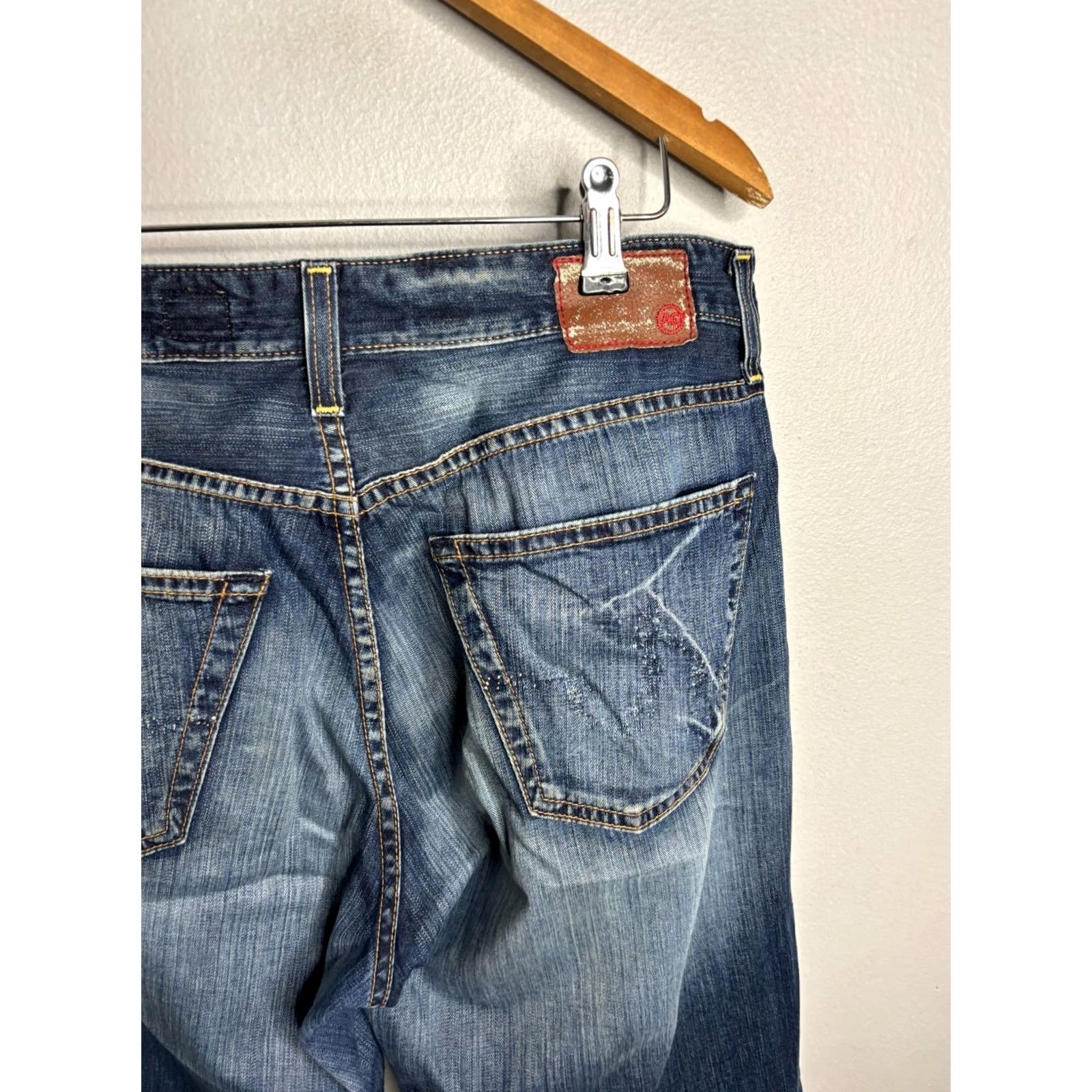 Vintage AG Adriano Goldschmied The Symbol Jeans Size 34/34 Button Fly Vintage Mens Blue 100% Cotton Denim Jeans Relaxed USA Size US 34 / EU 50 - 4 Thumbnail