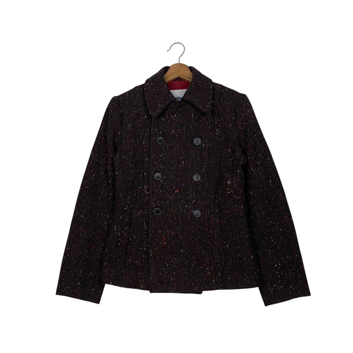 Japanese Brand RELACHER Flecked Wool Double Breasted Coat #2739-C123 Size S / US 4 / IT 40 - 1 Thumbnail
