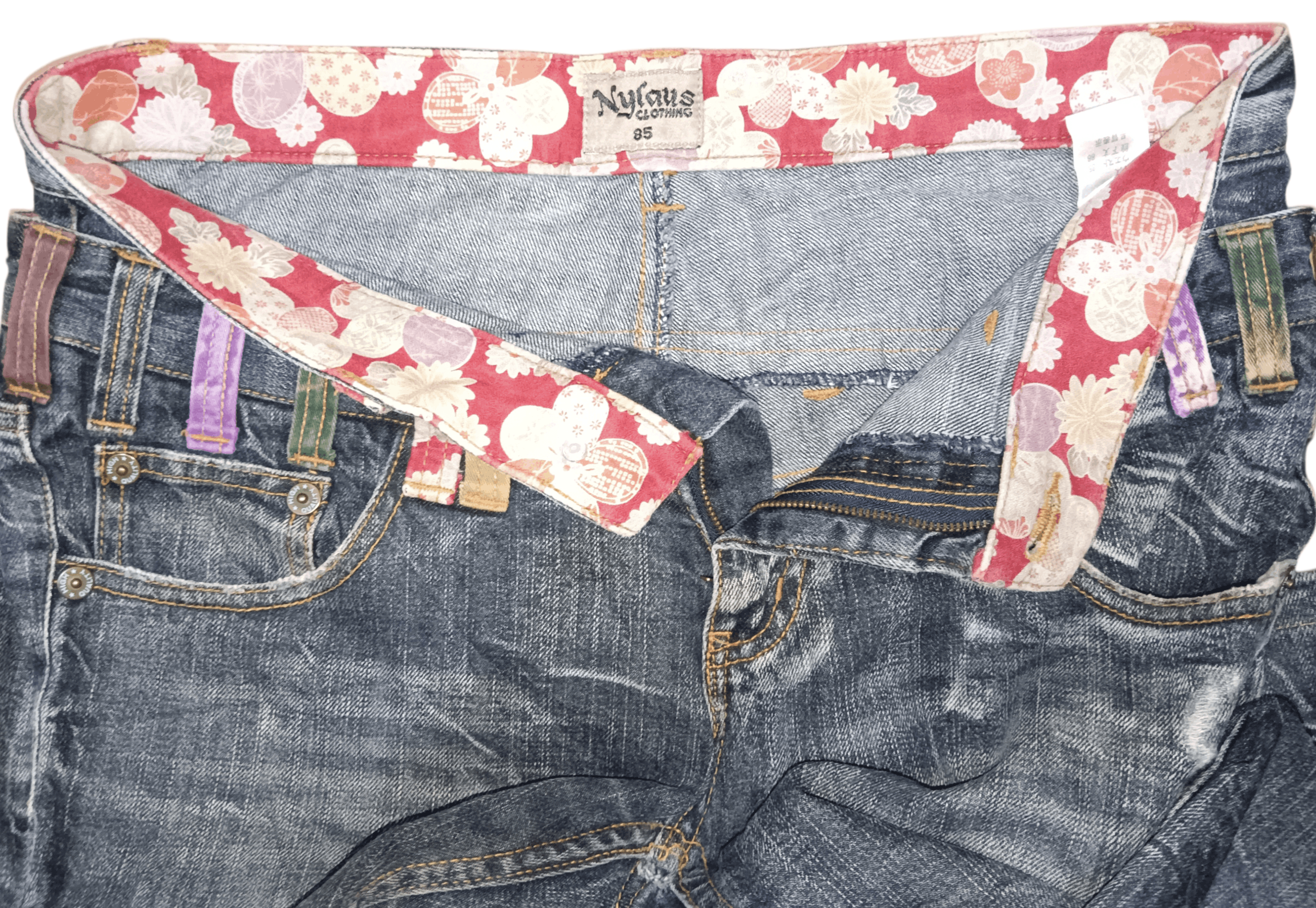Karakuri Tamashii Nylaus Karakuri Style Double Waist Distressed Denim Size US 32 / EU 48 - 9 Thumbnail