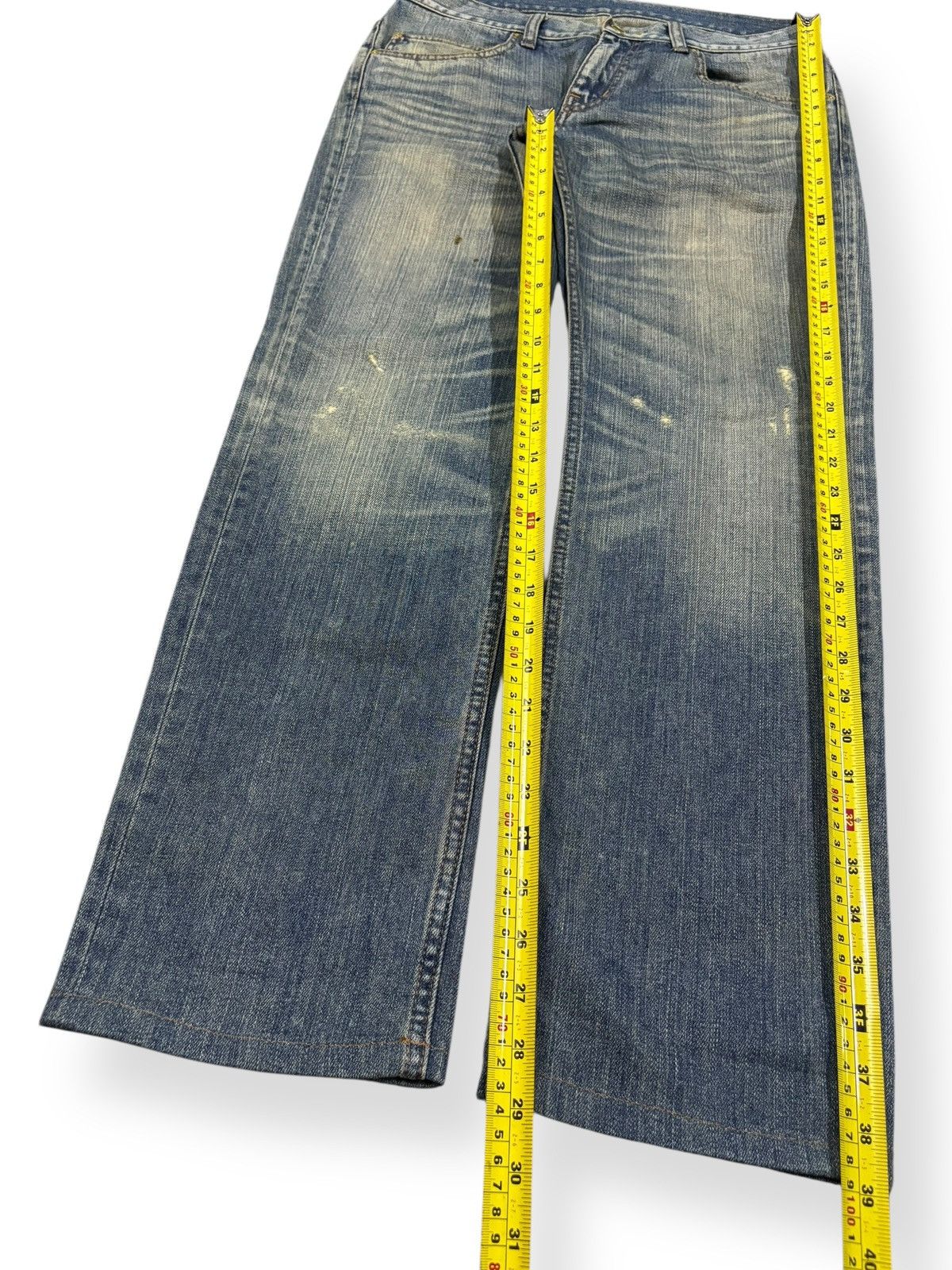 Japanese Brand Vintage Union Station Mud Washed Whiskers Distressed Jeans Size US 32 / EU 48 - 11 Thumbnail