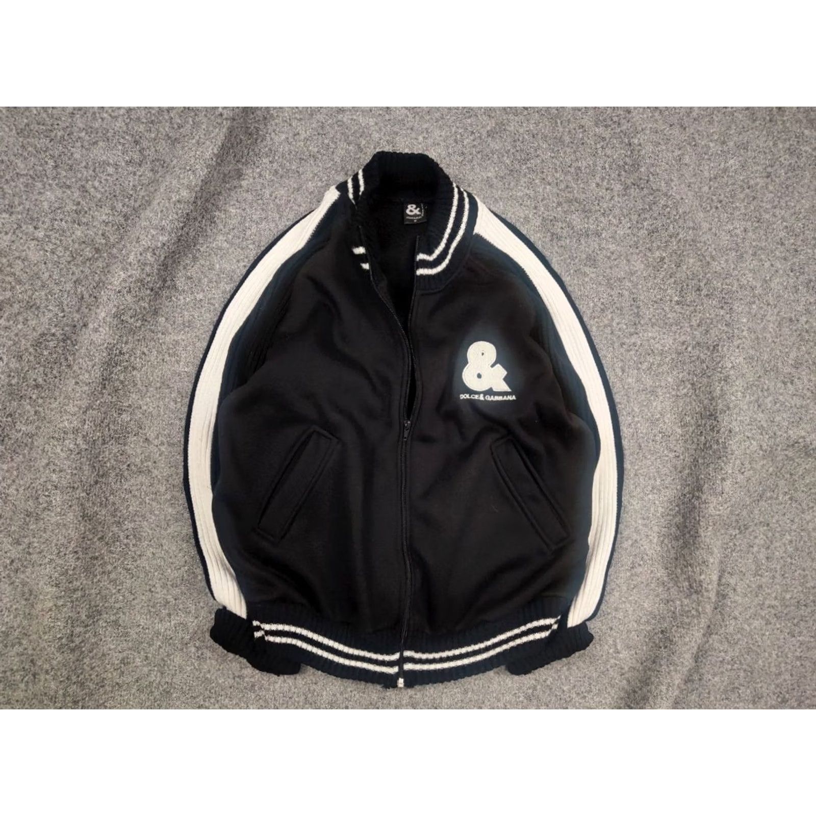 Dolce & Gabbana VINTAGE Dolce&Gabbana Logo Black ribbed Light Jacket Y2K Style Mens M Size US M / EU 48-50 / 2 - 2 Thumbnail