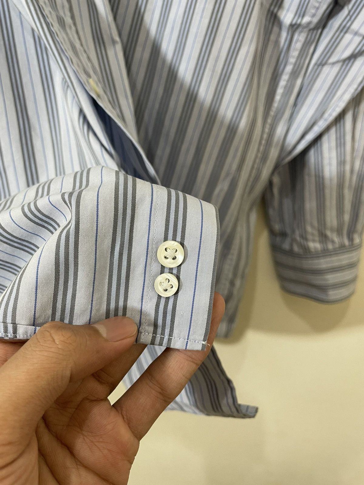 Burberry 2000s Burberry Striped Shirt Button Down Collar Novacek Y2K Size US XL / EU 56 / 4 - 6 Thumbnail