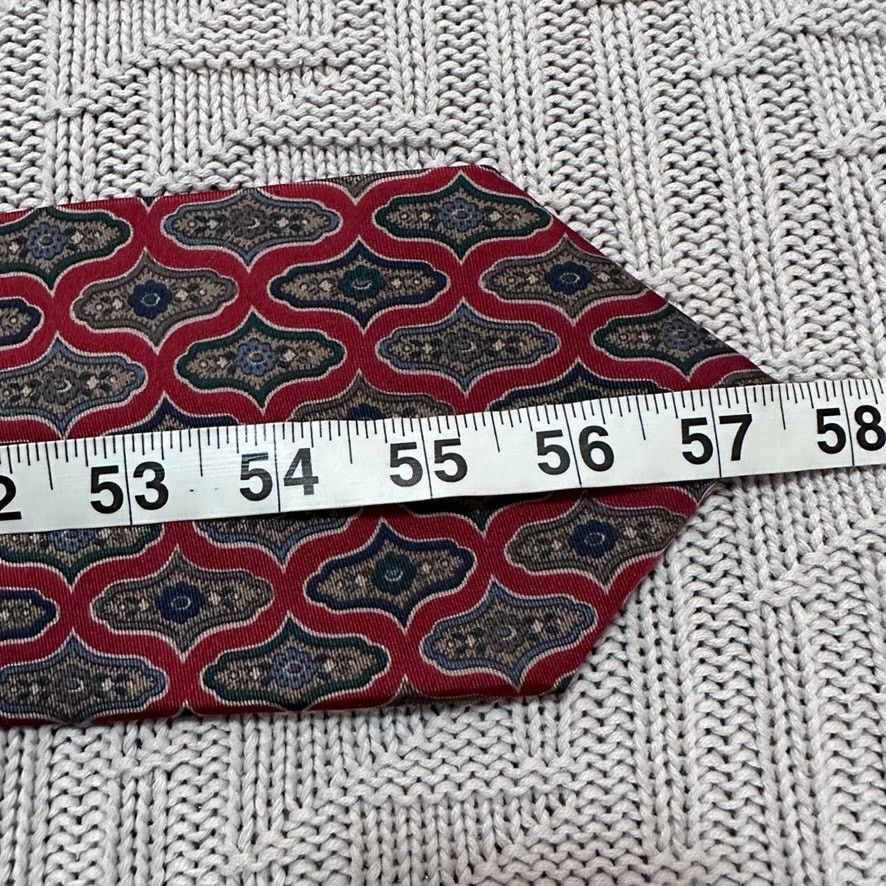 Bloomingdale's Bloomingdale's maroon and green abstract silk tie Size ONE SIZE - 4 Thumbnail