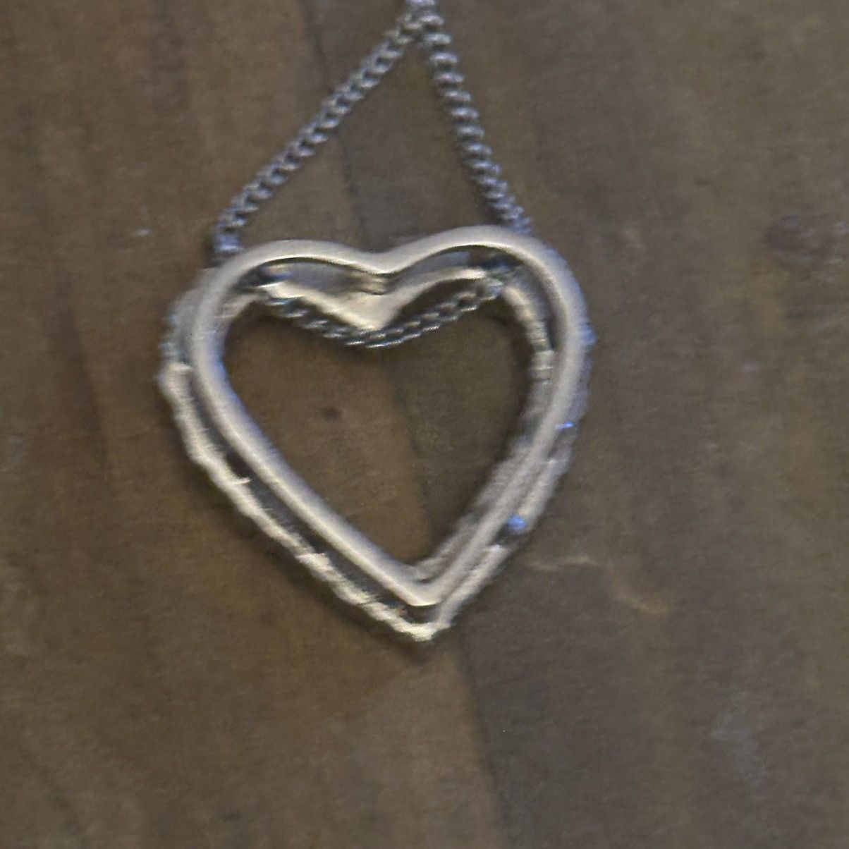 Vintage Vintage silver tone rhinestone heart pendant necklace Size ONE SIZE - 4 Thumbnail
