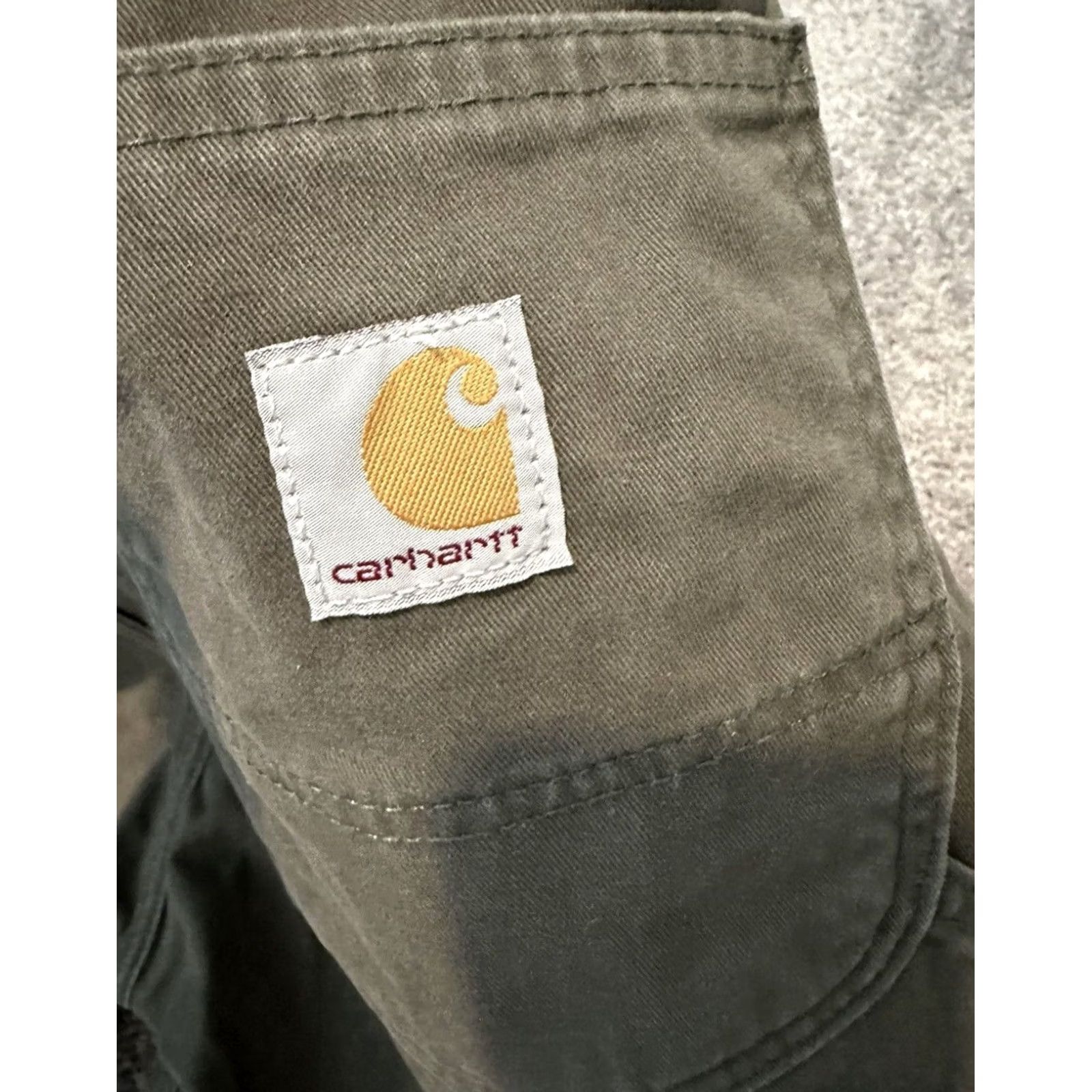Carhartt VINTAGE Carhartt Carpenter Denim Pants Mens 38x34 Loose Fit Olive RARE Trousers Vintage Size US 38 / EU 54 - 6 Thumbnail