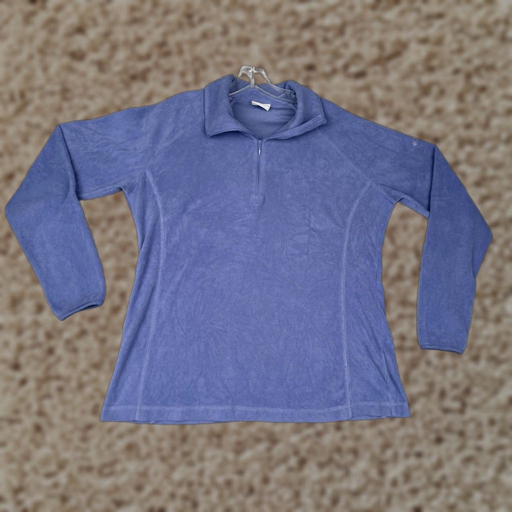 Vintage Columbia Womens XL Purple Fleece Half Zip Pullover Sweater Hiking Walk Outdoor Warm Size XL / US 12-14 / IT 48-50 - 1 Thumbnail