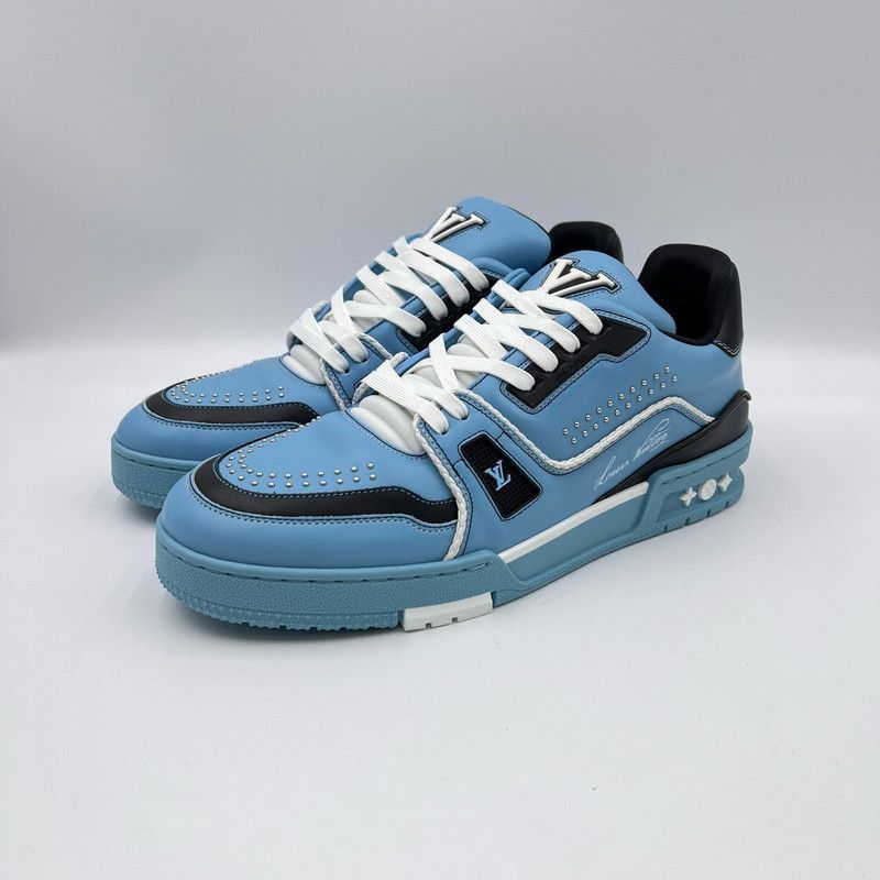 Louis Vuitton Louis Vuitton Blue and Black Low Top Trainers -2508 Size US 8 / EU 41 - 1 Thumbnail