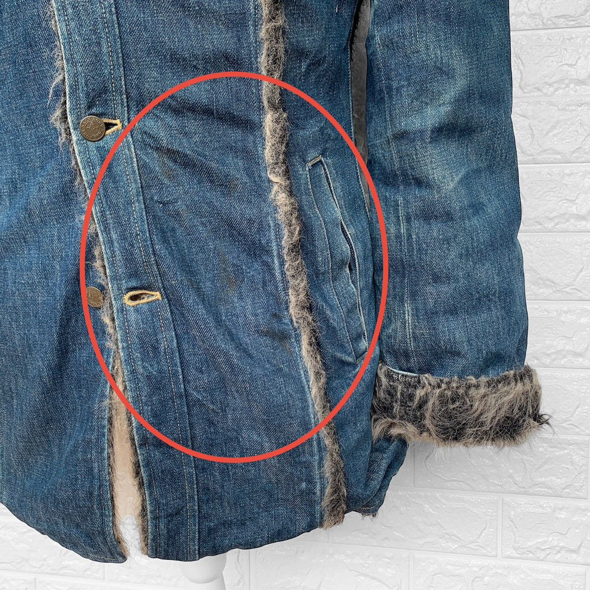 Backbone VINTAGE BACKBONE JAPAN FAUX FUR TRIM BLUE DENIM JACKET Size M / US 6-8 / IT 42-44 - 13 Thumbnail