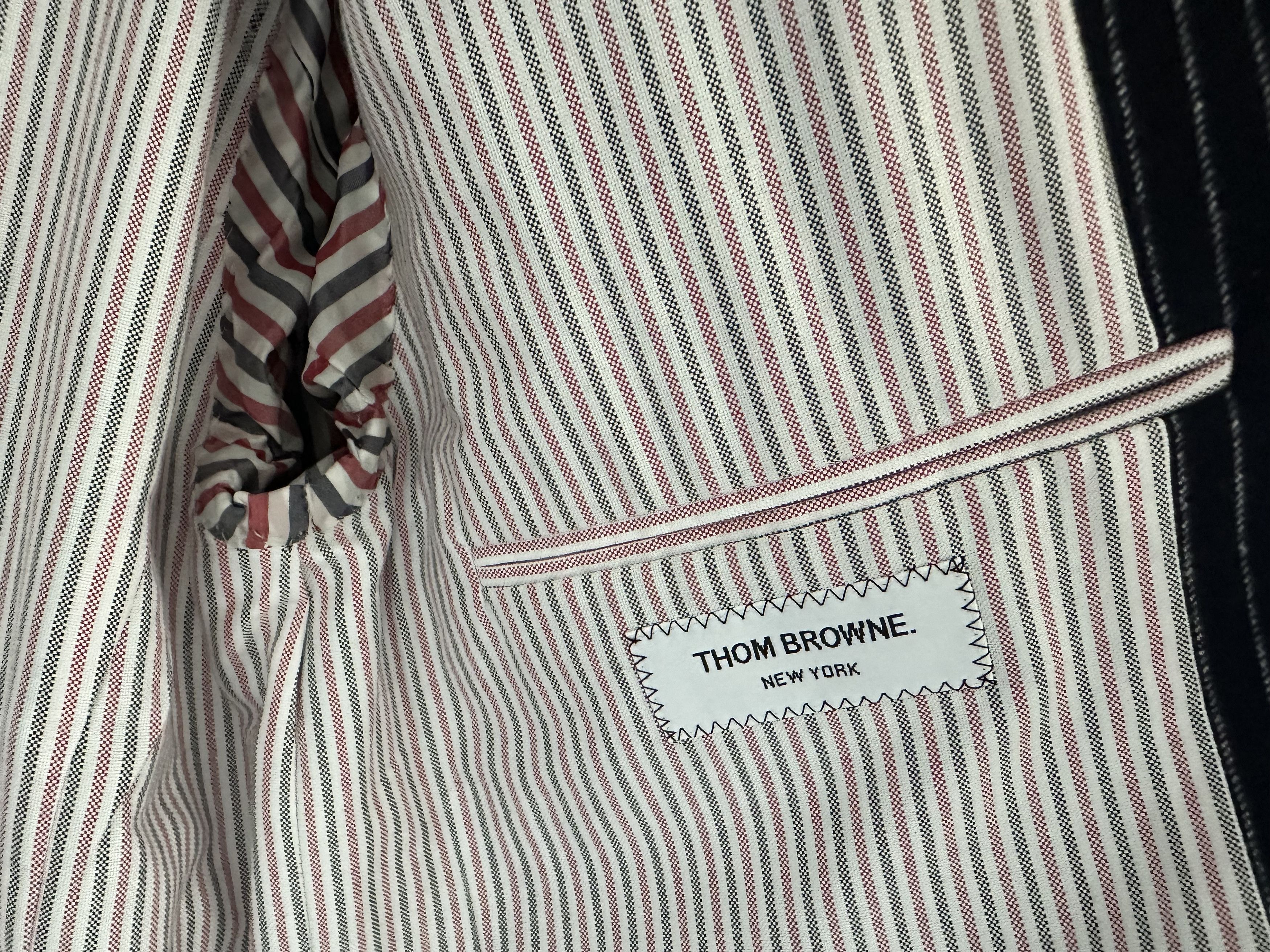 Thom Browne *RARE* THOM BROWNE Navy Pinstriped Blazer Sz 2 Size 40R - 8 Thumbnail