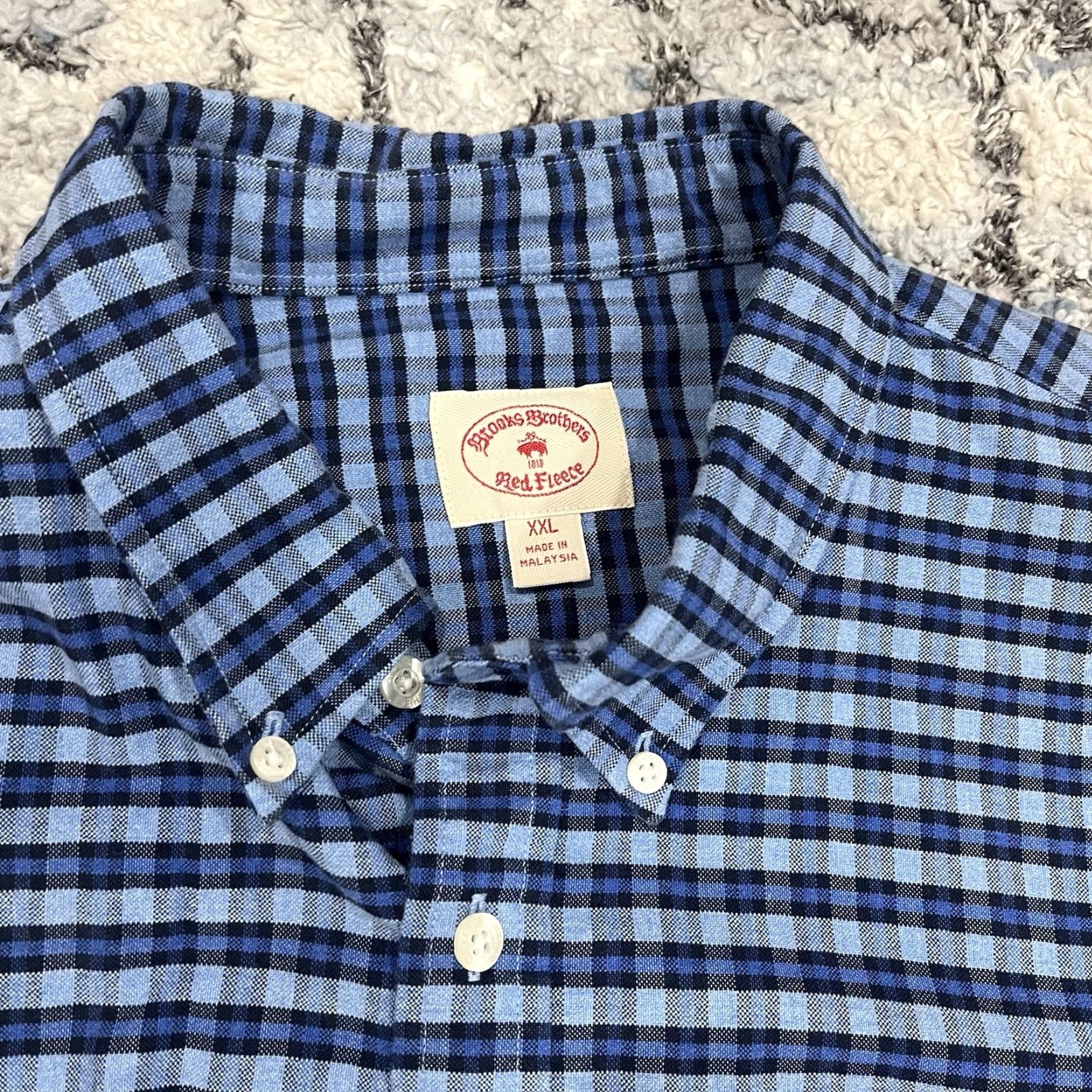 Brooks Brothers Brooks Brothers Red Fleece Button-Up Shirt Mens XXL Plaid Blue Shirt Size US XXL / EU 58 / 5 - 2 Thumbnail