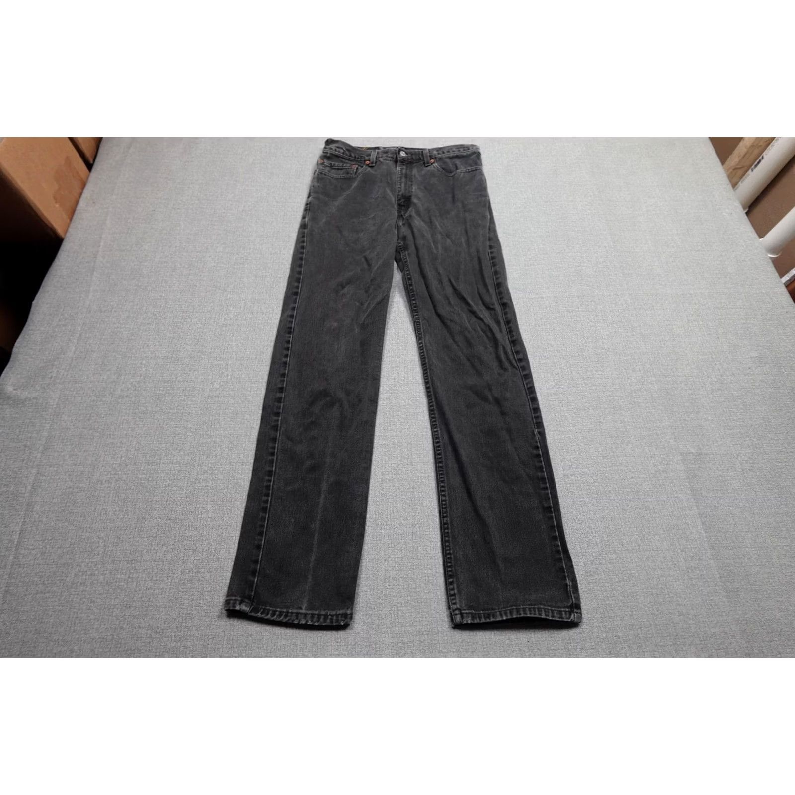 Levi's Levi's 505 Jeans Mens 33x34 Black Charcoal Denim USA Regular Fit Straight Leg Size US 33 - 3 Thumbnail