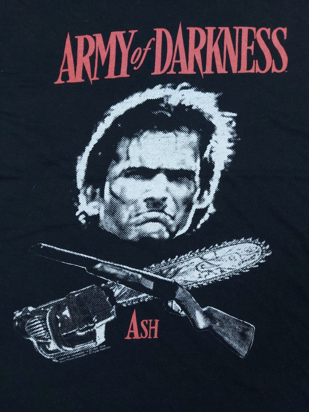 Vintage 2008 Army of Darkness Ash Shotgun & Saw Crossbones TEE Size US M / EU 48-50 / 2 - 2 Thumbnail