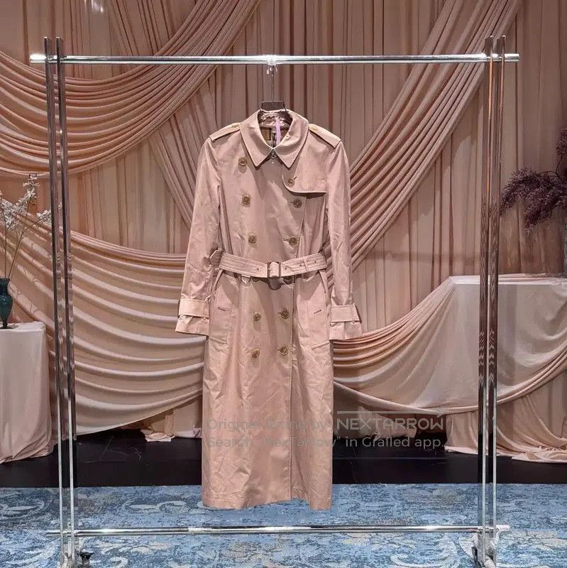 Burberry Burberry Pink Cotton Women's Trench Coat. Size L / US 10 / IT 46 - 1 Thumbnail